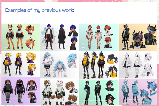 Cute Anime Character Design vTuber Commission for Streamers