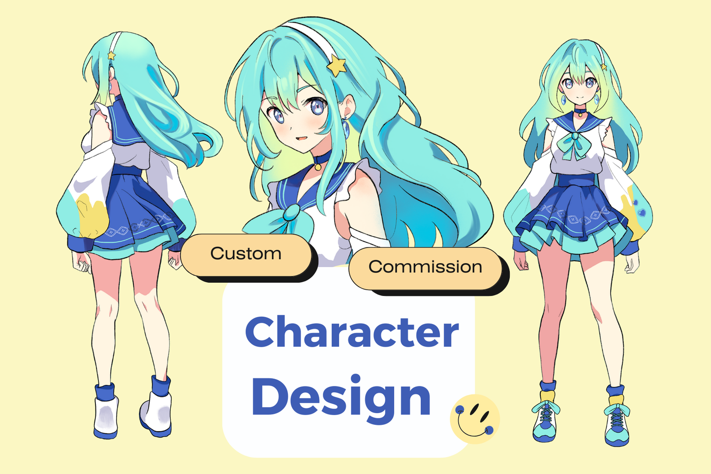 Cute Anime Character Design vTuber Commission for Streamers